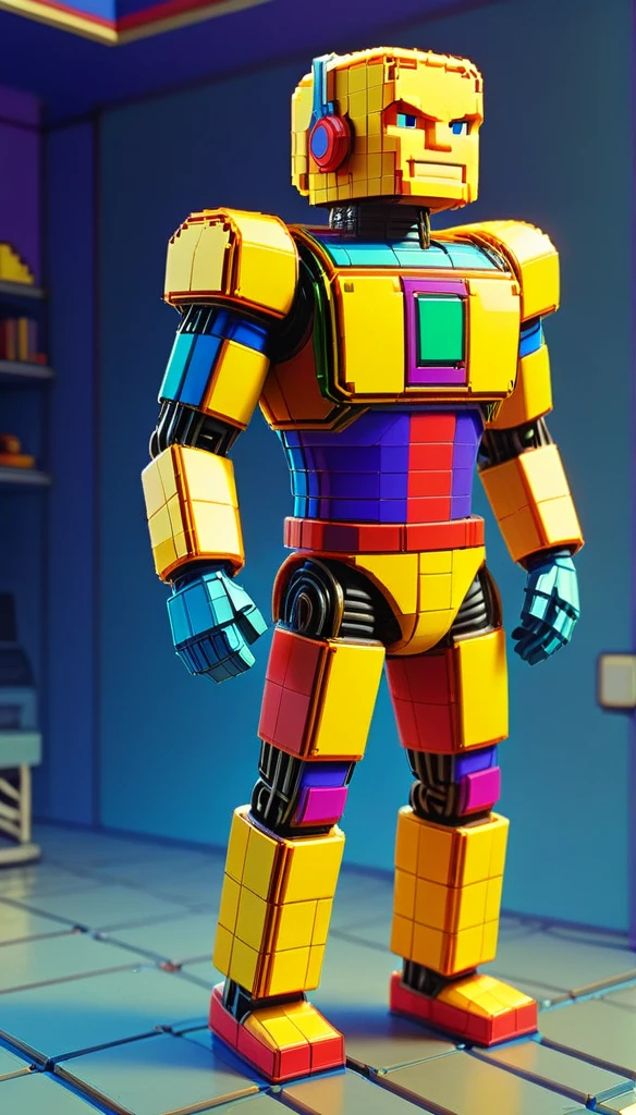 NESVoxelStyle man, tall, all body, colored, voxel, sci-fi, (retro game:0.5), (video game:0.5), 3D shape, 3D style, yellow, full quality, 2048