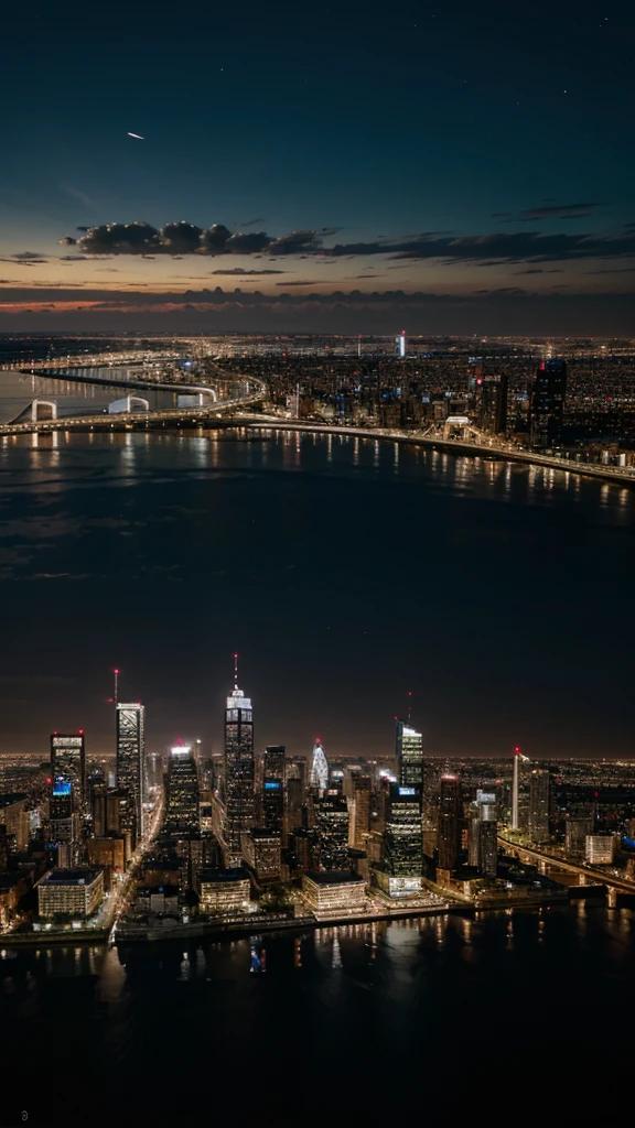 City seen from above at night
