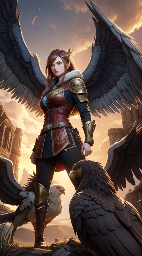Envision a team of researchers studying griffin legends and lore, looking for clues