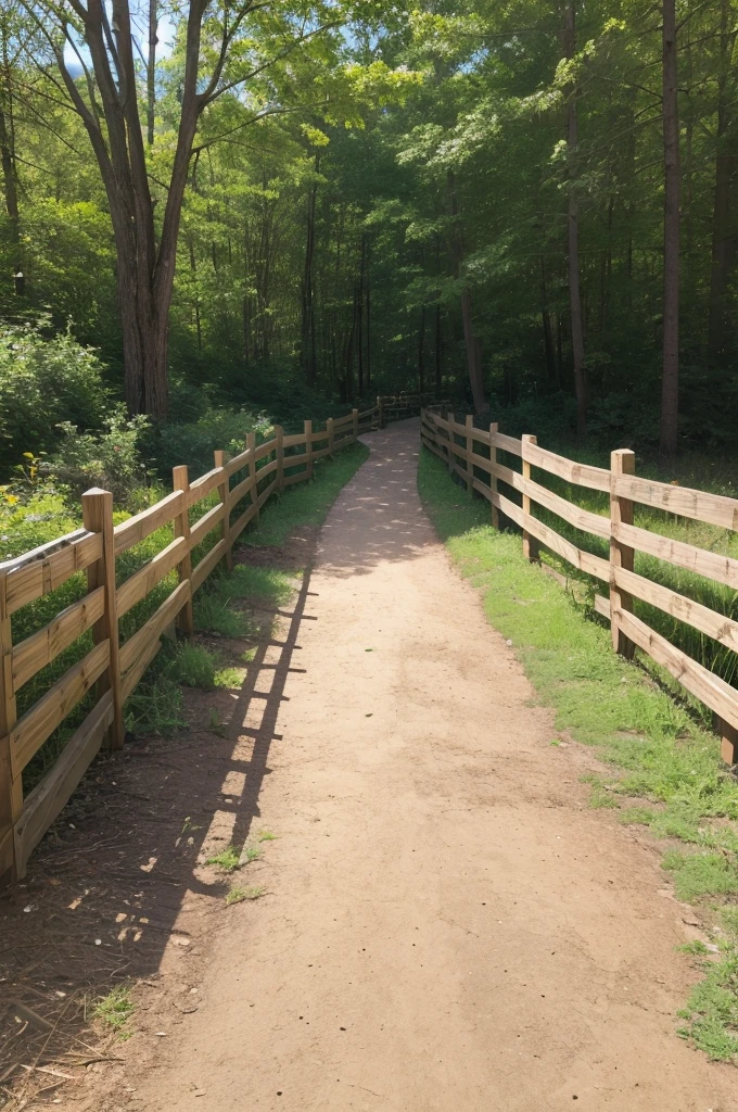 path between two wooden fences