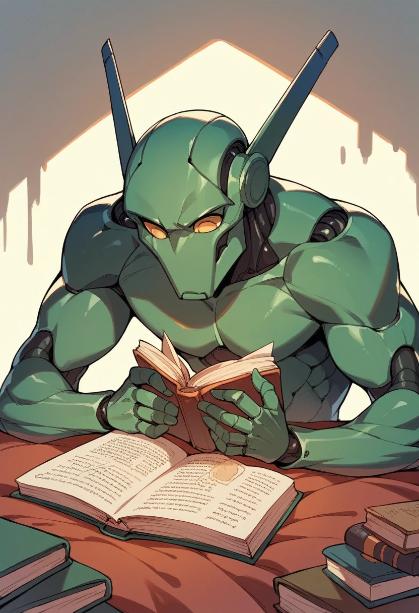 robot reading a book