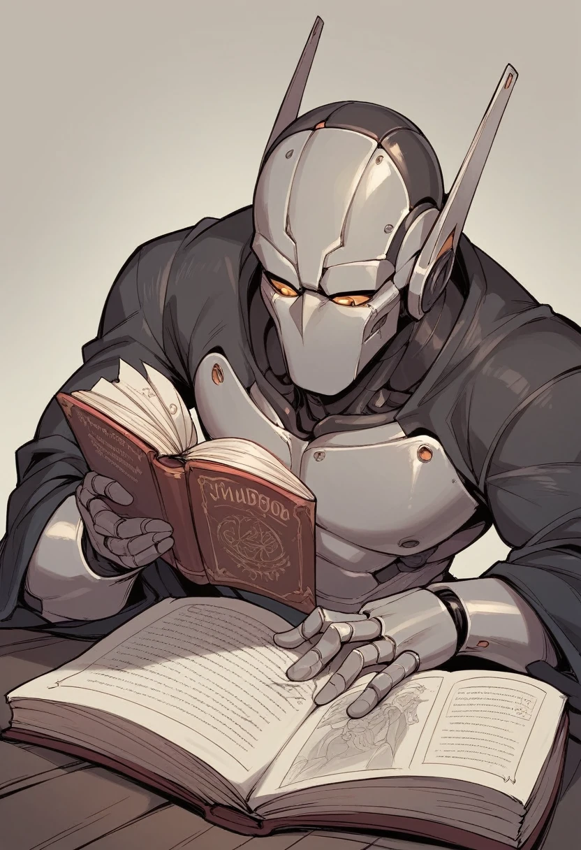 robot reading a book