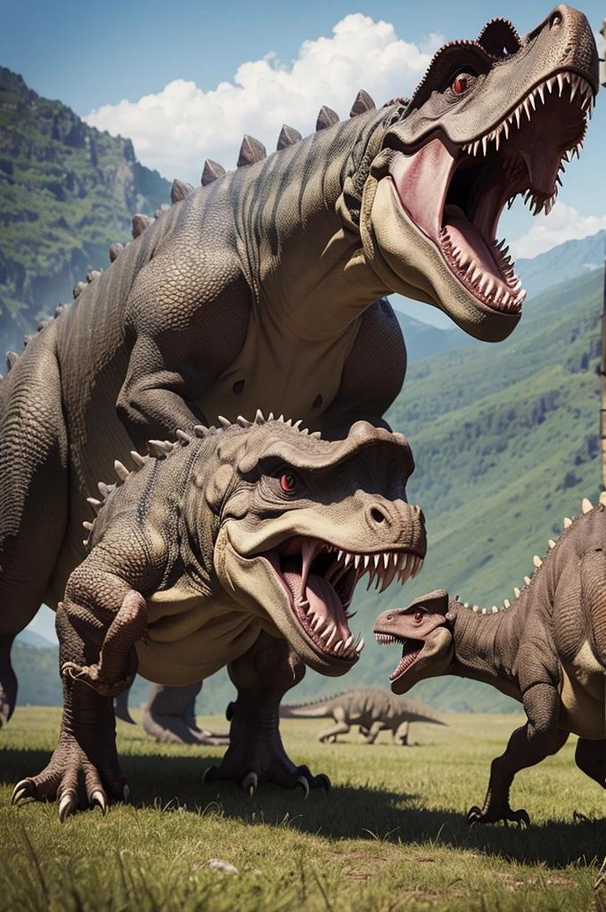 Dinosaurs eating people 