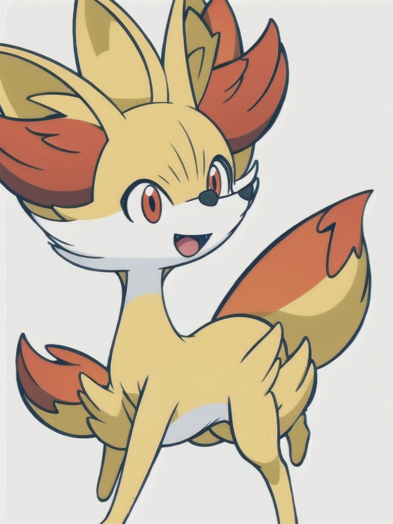 (masterpiece, best quality:1.2),solo,fennekin \(pokemon\),pokemon \(creature\),full body,no humans,fox,happy,looking at viewer,open mouth,red eyes,smile,tail,animal ears,quadrupedal