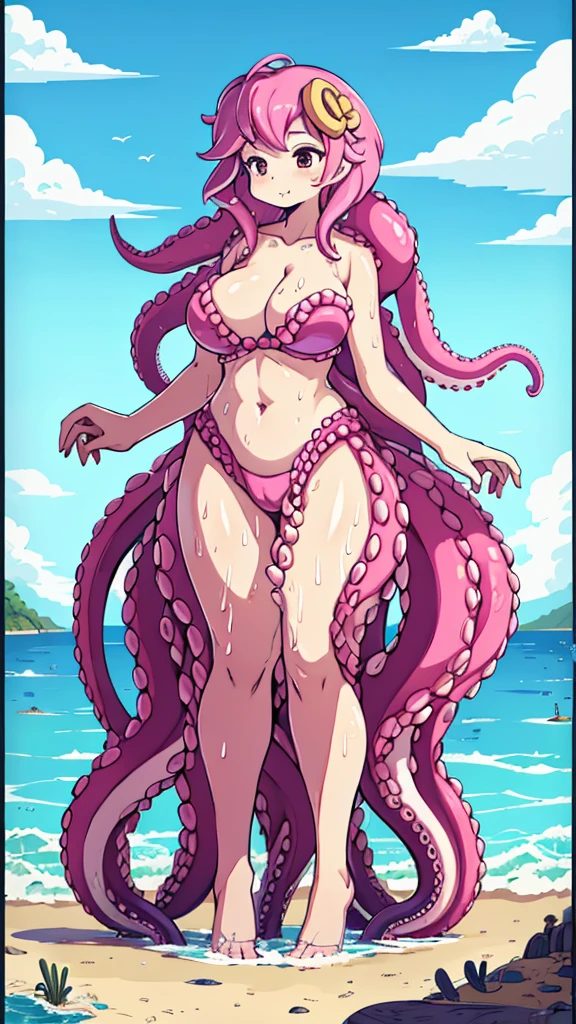 Beach Background，Huge girl，Octopus Girl，Pink Hair，Octopus hair，Tentacle hair，Tentacle Arm，Tentacle hair，Suction Cup Hand，Suction Cup Hand，There are no palms，Brachiopod Arm，Octopus hands，Tentacle arm，Beach Background，Octopus Girl，Giant girl，Giant女孩，cute，Giant女孩，Lower body soaked in the sea，几十米高的Huge girl，Octopus Girl，Girl swimming in the sea，Soaking the lower body in sea water，Lower body soaked in the sea ，Lower body below sea level，Giant女孩，Giant，Giant，Giant，Giant，Giant