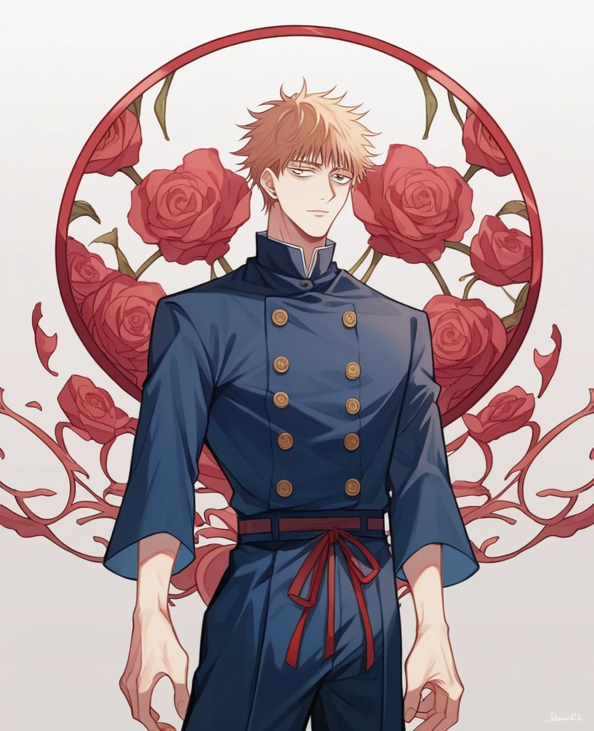(masterpiece:1.3),(Highest quality:1.4),(Very detailedな:1.5),High resolution,Very detailed,8K,wallpaper,(One boy,gojou satora,JUJUTSU KAİSEN),,artwork,(The background is an infinite universe,red,green,purple)
