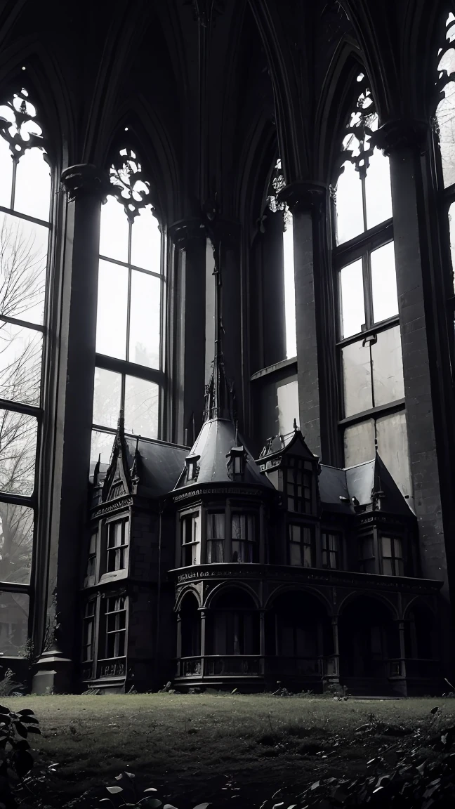 Ravenswood Mansion is an imposing building, situada no topo da colina de Blackwood. Its Gothic architecture is marked by tall towers, arched windows and carved gargoyles that silently keep watch. The mansion is surrounded by a neglected garden, where bare trees and bushes grow haphazardly, creating an atmosphere of abandonment and mystery.