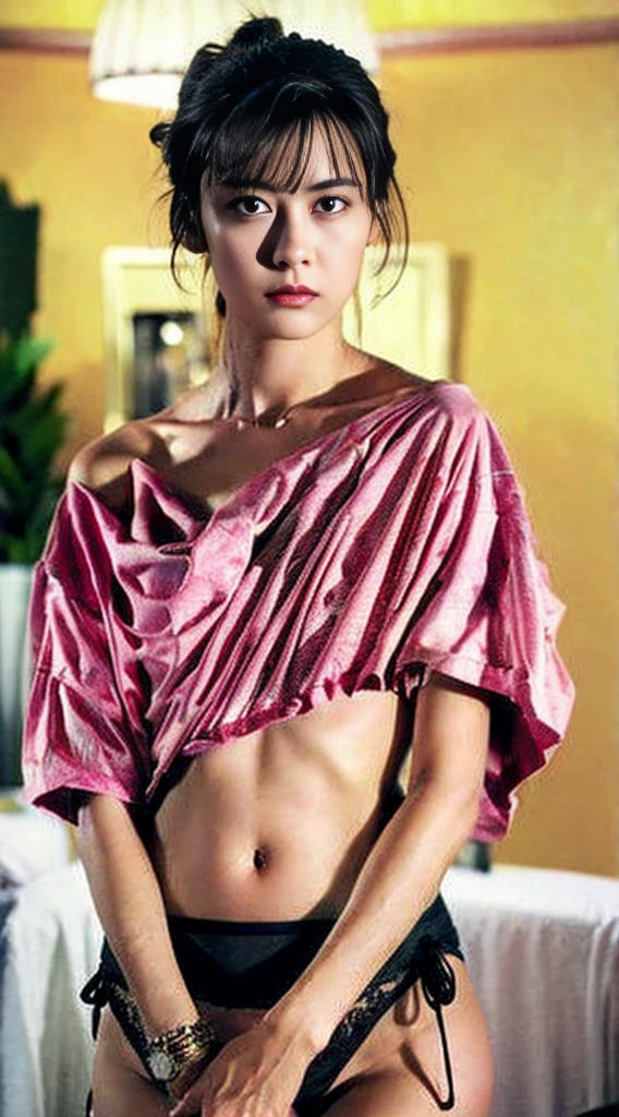 Angle from the front、Cowboy Shot、Ripped print T-shirt、City of night、((Emoガール))、((Emo))、bad woman、Short, black, shaggy hair、Gradient Hair、(((Pink Panties)))、Big Breasts、In the background is the High Sokotl Cycle)))、Highest quality,(RAW Photos:1.2)、(Realistic:1.4),(High resolution:1.4), 1 Girl, Written boundary depth,, Exquisitely crafted,8K, Very detailed, Perfect lighting, Great background、((Delicate painting)),(女の子の詳細なRAW Photos),(Highest quality:1.6), (超High resolution:1.5), (Realistic:1.75), 8K resolution, Canon EOS R5, 50mm, Very detailed,Cinema Lighting,Correct finger、((I can see very small panties))