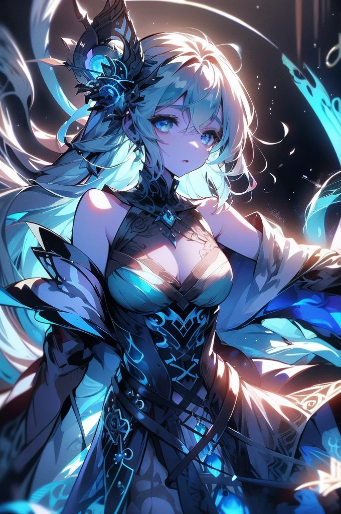 (best quality,highres,masterpiece:1.2),ultra-detailed,realistic,detailed face,butterflies, beautiful eyes, long eyelashes, fairy-like, flowing hair, vibrant colors, glowing neon lights, magical, enchanting scene, water reflection, ethereal atmosphere, woman standing in water, graceful pose