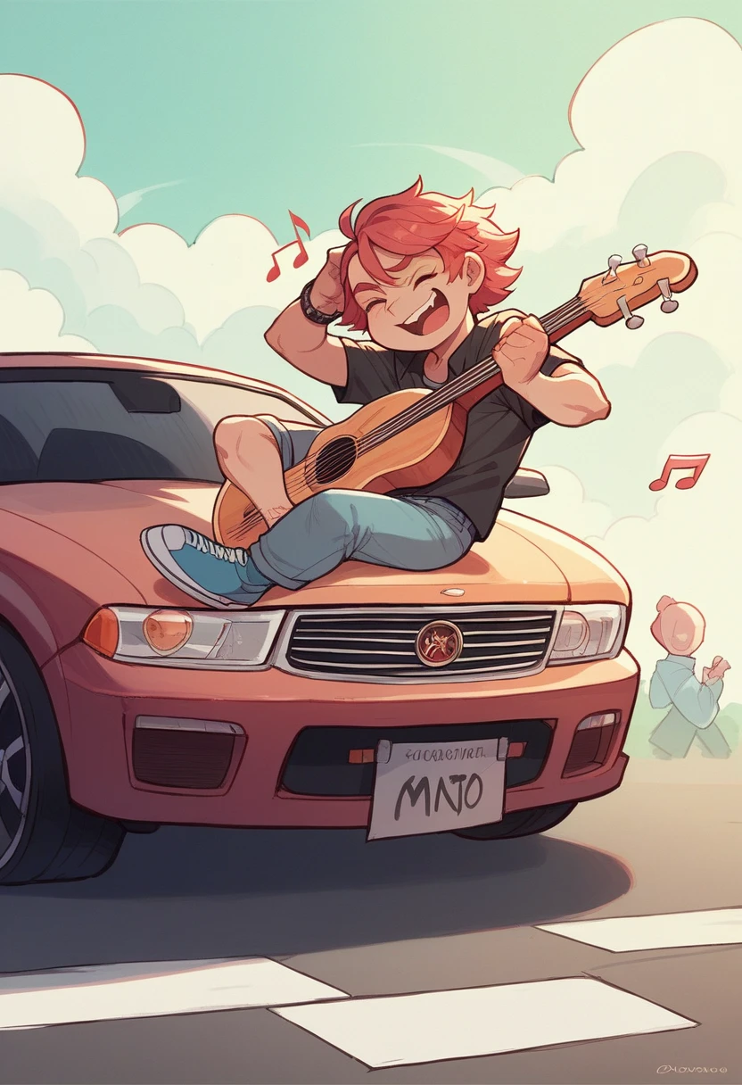 A car in which art is impregnated , Music , auto deportivo mezclado con el arte y Music