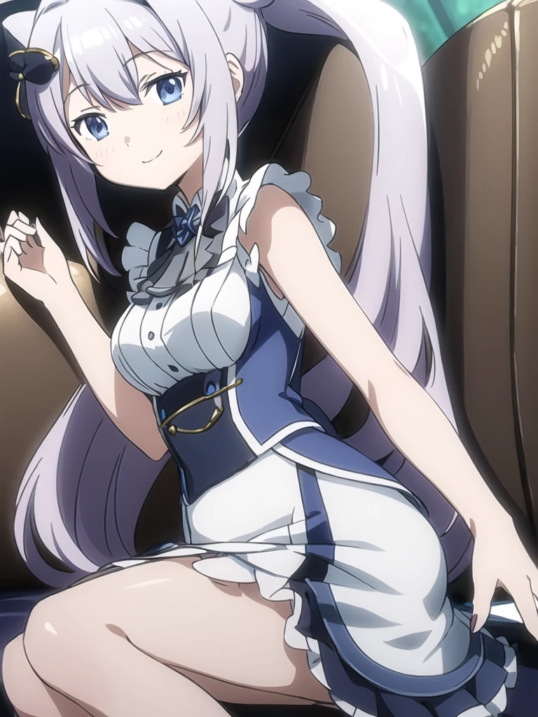(masterpiece, best quality:1.2),, 1girl,solo,mitama yakumo,silver hair,blue eyes,smile,looking at viewer