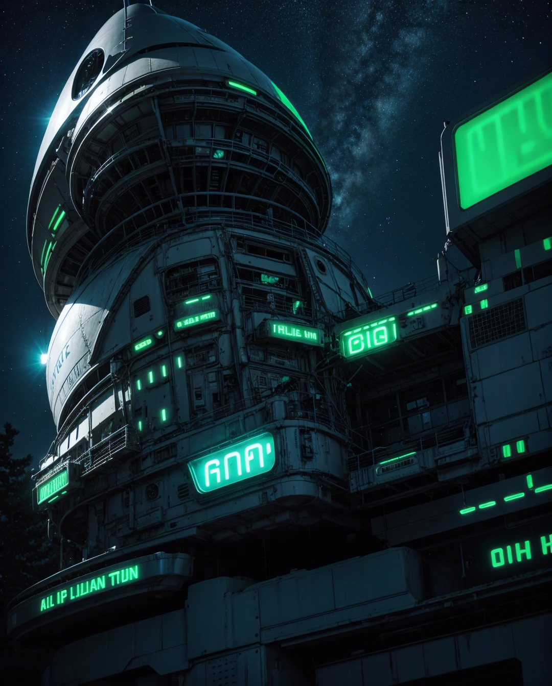 Alien ship neon