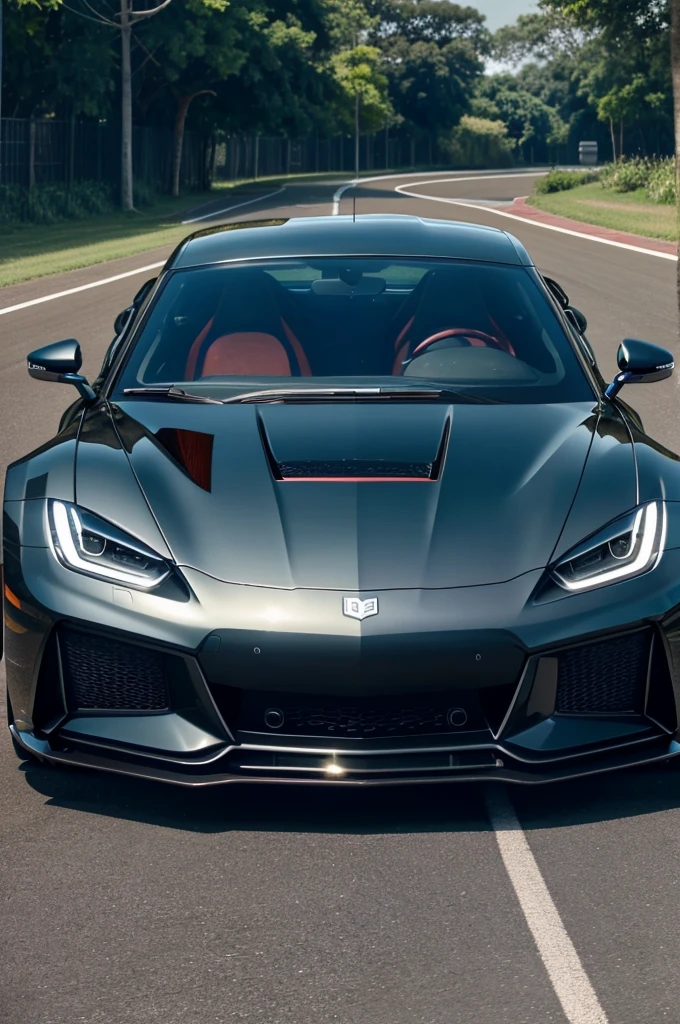 Generate an image of a car review scene from a popular Tamil YouTube car channel, showcasing a host standing next to a sleek sports car with the channel's logo prominently displayed in the background.