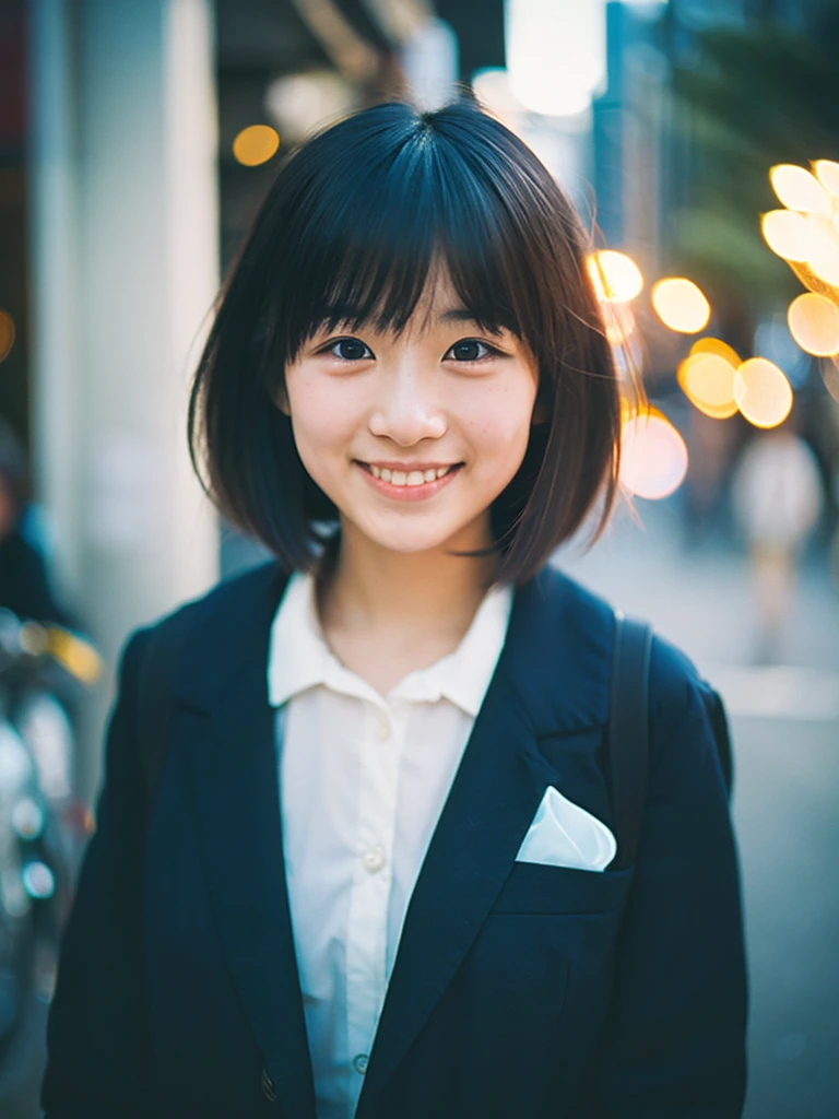 Japan women, a smile、barechested、tiny chest、Young Face, bob cut hair, morning, Window on the street, Incomplete details, Shot with Leica, analogue, 35 mm:: (Artistic light leakage:1.4), Lens Flare::4 - Style Raw - AR 2:3 --s 150 --c 4