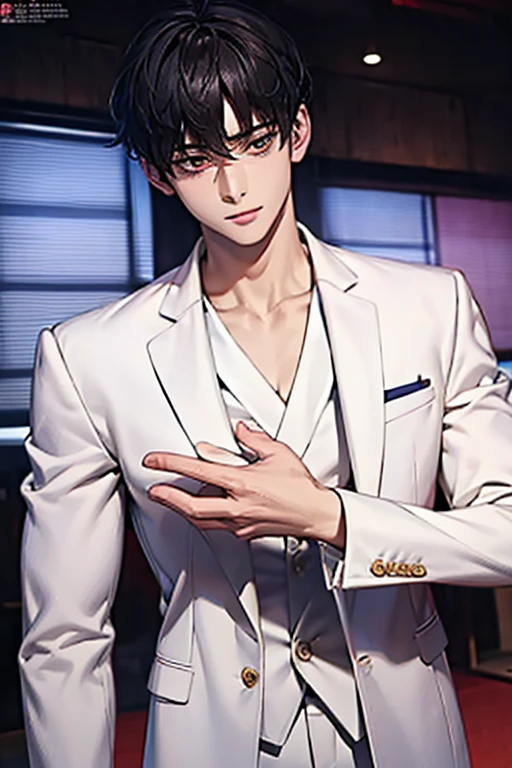 masterpiece, masterpiece_portrait, separate, separate_video, High_solve, Highres, High_quality_japanese cartoon movies, High_quality, hyper_Detail, finely_Detailed,4K, men, Cha Eunwoo, man in suit, White suit,