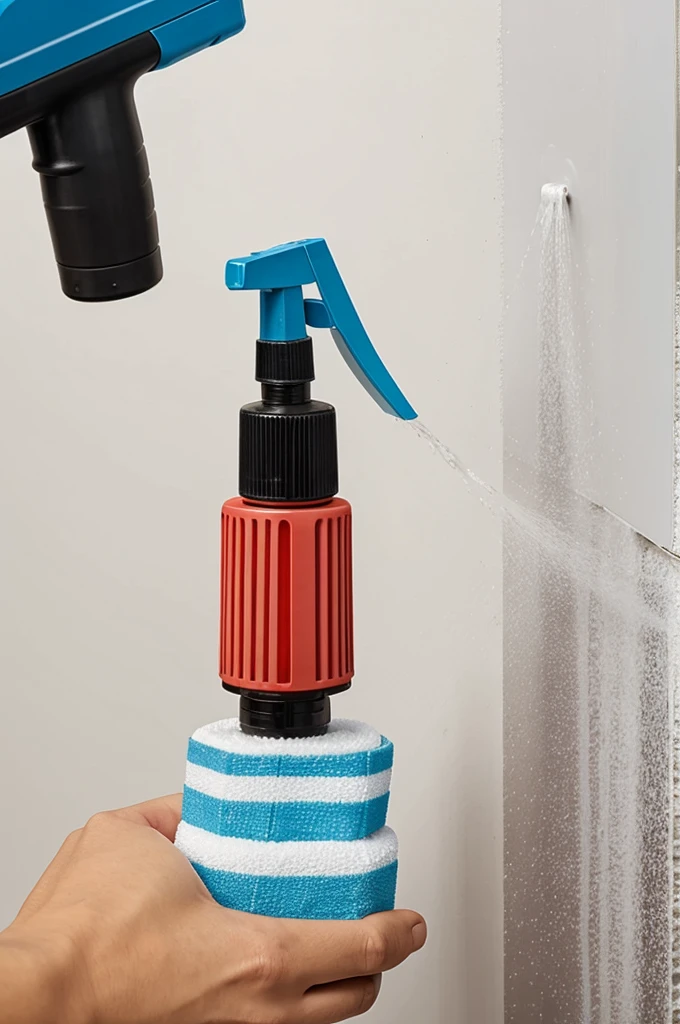 Cleaning glove holding sprayer