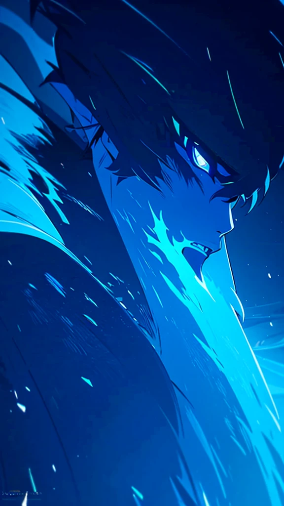 (masterpiece, best quality, ultra-detailed, best shadow), (detailed background,dark fantasy), (handsome detailed face), high contrast, (best illumination, an extremely delicate and beautiful), ((cinematic light)), colorful, hyper detail, dramatic light, intricate details, (1boy, solo, scruffy black hair, sharp face, sky blue eyes, blue demon horn, ), dark night, blue moon, blue magic light, swirling black light around the character, depth of field,black light particles, magic circle, ooking at viewer, standing upper body, fantasy aesthetics.