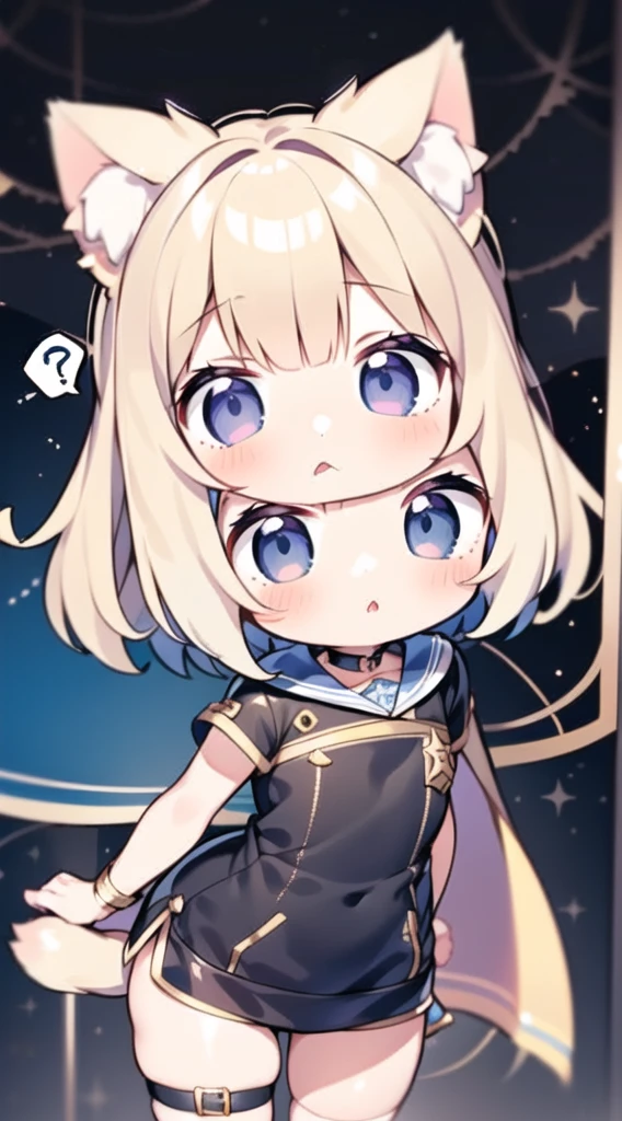 1girl,cat ears,(chibi:1.2),spoken question mark,