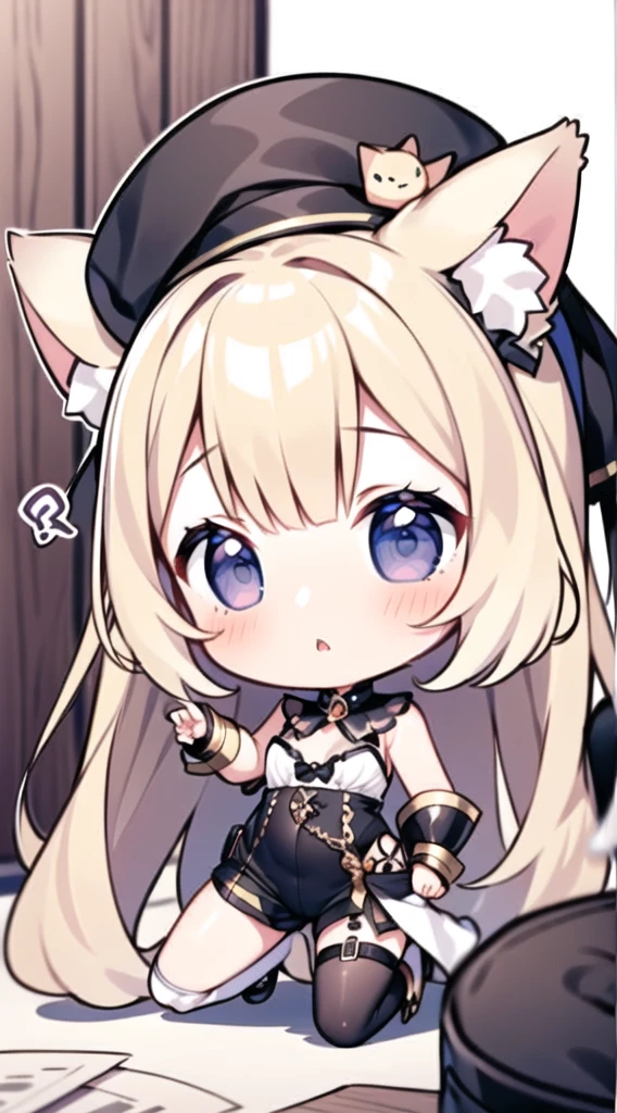 1girl,cat ears,(chibi:1.2),spoken question mark,