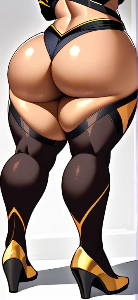  anime girl dehya (genshin impact) busty  with thick thighs and big ass bigger than thighs and head and body with  hyper ass, ass view  