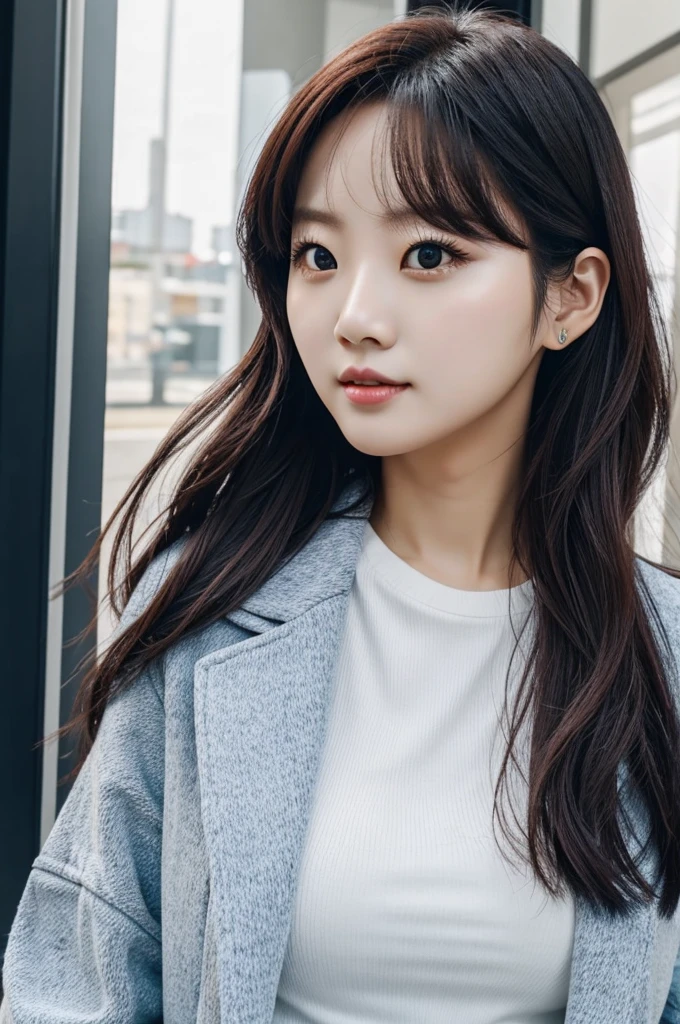 Woman similar to twice's chaeyoung with marked jaw