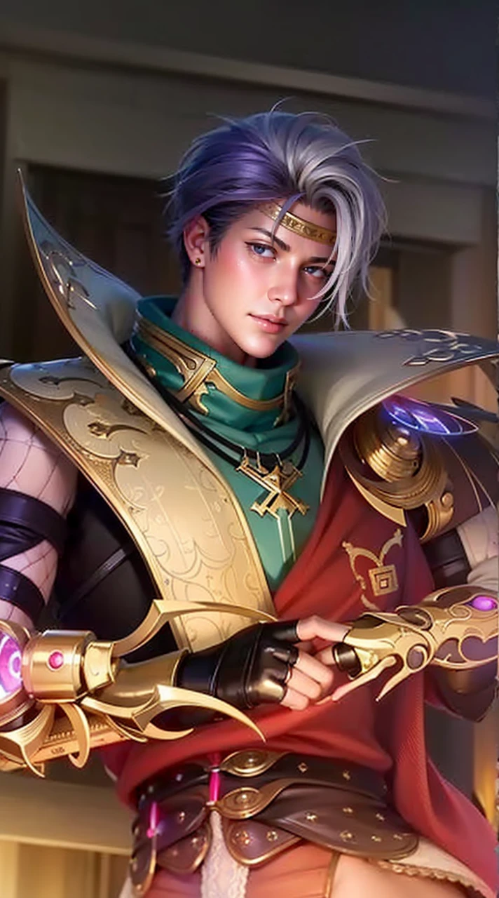 masculine male, masterpiece, ((perfect eyes)) best quality, (semirealism:1.9), beautiful lighting, (extremely detailed CG unity 4k fhd wallpaper), High Detail, Sharp focus, dramatic outdoors, 1 boy ,19 years old, white hair, light purpel eyes, smile.