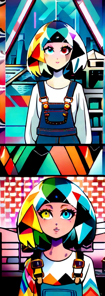 (((Masterpiece, of the highest quality))),(((Alone:1.2))),(((1 girl:1.2))),32K Wallpaper, Very detailed, poster, ancient science fiction, 1960s,(((((geometric cinematic movie poster))))), (bauhaus), form,(((abstract))), mid century modern, movie poster, ancient, the perfect lady,1970, semitone, speech bubble,(((Briefcase,close up))),(((Various angles))),(((burst))),((stand out)),vast landscape,((((heterochromia)))),(((complete. detailed face))),(((extremely talented))),(((most complete machine))),((((Overall colorful))))