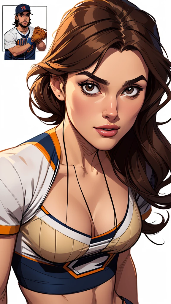 Female characters Fernanda Vasconcellos baseball game cast 2 women Brazilian actress girls (evil sadomasochists) animadas:1.2), mulher Imagem de desenho animadas de uma mulher , sensual clothes , super cute girl, cartoon style illustration, estilo de arte dos desenhos animadass, estilo de arte dos desenhos animadass, digital illustration style, highly detailed character design, cute detailed digital art, City fan art, portrait character design, beautiful digital illustration, high-quality portrait, comic book art, character design portrait, white background Buso without clothes and medium breasts wearing carpentry clothes