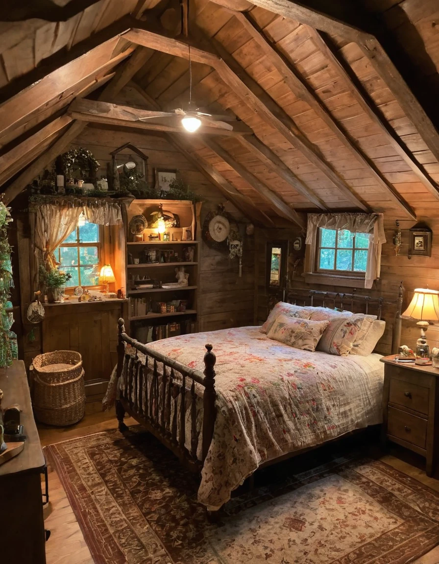 bedroom with room, cozy room, cozy treehouse bedroom, small bedroom, cozy place, cozy bed, cottagecore hippie, thomas kinkade. cute cozy room, in an attic, cottagecore, cozy and peaceful atmosphere, pleasant cozy atmosphere, cottagecore!!, cabin in the woods