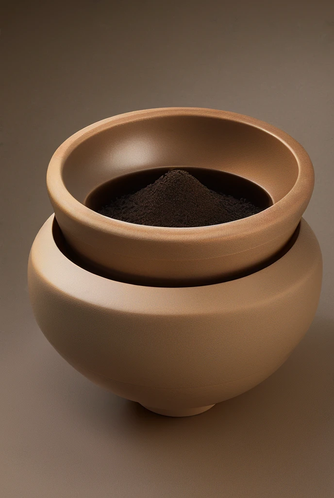 A large mortar and pestle, detailed realistic 3D rendering, ultra-detailed, (best quality,4k,8k,highres,masterpiece:1.2),ultra-detailed,(realistic,photorealistic,photo-realistic:1.37), studio lighting, physically-based rendering, extreme detail description, professional, vivid colors, intricate textures, reflective surface, dramatic lighting, chiaroscuro effects