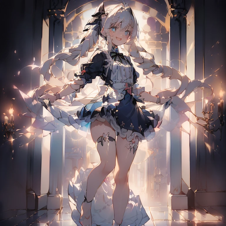 (perky chest:1.2), (pointed chest:1.2),(((Black Tunic:1.3))),(((cakes and bread in the basket),Cute and beautiful girl,Cute round face,Cute smile,with blush cheeks,Red Lip,a girl 22 years old, nsfw:1.2, beautiful body:1.3), shinny skin, BREAK, ((alice in the wonderland:1.3, cute, kawaii, lovely, funny, a girl falling down from sky:1.3, girl flying in sky:1.2, girl floating in air:1.3, rolling upskirt by wind:1.5, (with sparkling eyes and a contagious smile),open mouth, Looking at Viewer, surprised, putting hands on crotch over the skirts:1.35)), BREAK, ((floating things as follows:1.3, PlayingCards, Trump, tea cup, tea pot, tea spoons, pocket watch:1.3, lip sticks, candies:1.2, cookies, jam bottles, classical door_keys)), ((long purply_Blue dress :1.5, wearing long flaired skirt:1.3, the skirt is blowing:1.3, cute White Apron, black stockingedium long platinum-blonde hair:1.2, twin tail hair:1.6, tied hair with a large ribbon), (Blue eyes, bright pupils with highlights, detailed eyes), (lying down on your back:0.7, spreading legs with rising up straight:0.7), sexy posture, fantastic colorful art, (fantasy art:1.2, wondered images), ((correct anatomy:1.5, perfect anatomy:1.3, correct hand, small foot:1.2)),