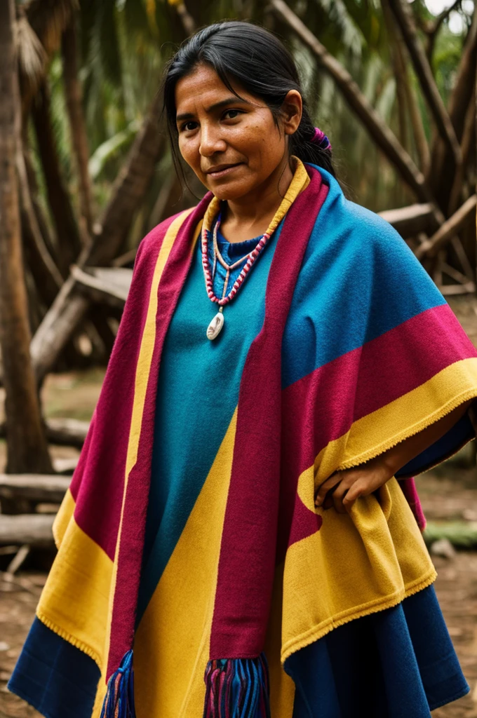 Ecuadorian indigenous doctor with poncho 