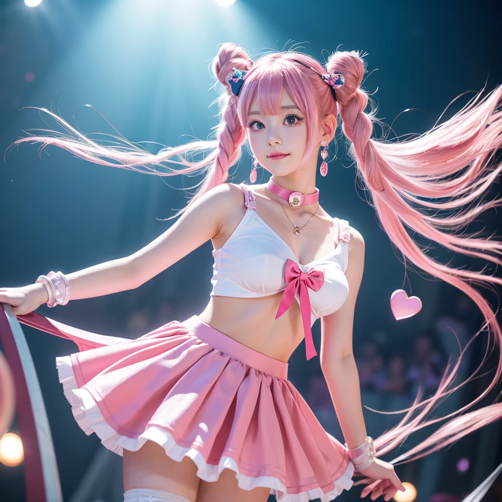 1 Girl, alone, Sailor Chibi Moon,Chibiusa,Pink Hair,thing,pink,Magical girl,cone Hair Bun,skirt,jewelry,underwear,Hair Bun,heart brooch,knee boots,,Sailor collar,Red eyes,bow,elbow ,brooch,Twin tails,choker,white ,Earrings,Double Bang,tiara,pink choker,hair ornaments,blush,Long Hair,smile, naked Big Breasts