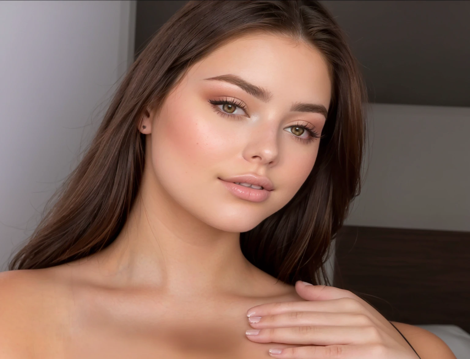 a close-up of a woman with large breasts posing for a photo, violet myers, retrato sophie mudd, beautiful latin face, angelawhite, soft devil queen cerveja madison, Kailee Mandel, 18 years old, 2 4 year old female model, cerveja madison, clear portrait of demi rose, Ablaze, 19 years old