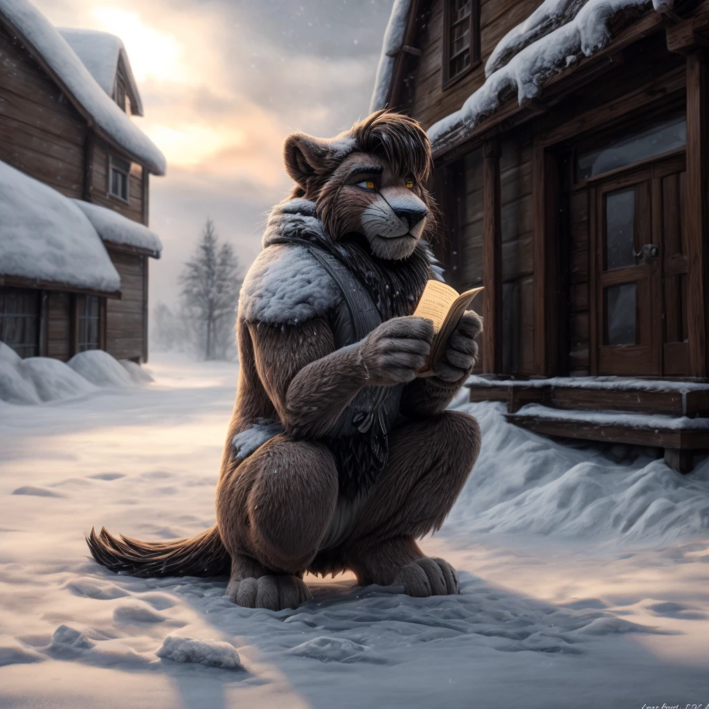 (((Barefoot furry character, full body, cinematic setting, furry male, plantigrade)))
God I miss you like hell
I was wrong I can tell
For the heart can be (((blind and frozen)))
Now I live with the pain
Every night, every day
As I read those letters you wrote me
How I long for the time
When your lips would kiss mine
And the promise was still unbroken
I will wait for tomorrow
That may never come
I will wait in the name of love
BREAK, winter, snow, ice, sad atmosphere, intricate details, highly detailed, extreme detail, octane render, fine art, best quality, highres, (detailed face:1.5), ((full_body)), UHD, (((perfect hands))), low light