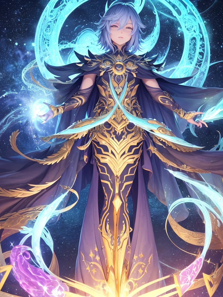 **name:** Astraeus
**Description:** Astraeus is a singular being in a universe of unimaginable vastness. He possesses a cosmic consciousness that transcends known physical and mental boundaries. Its shape is fluid, often appearing as an ethereal figure of starlight, capable of manifesting itself at any point in space and time.
**history:** Astraeus was born from the convergence of stellar energy in an ancient cosmic event. Since then, He has traveled the ends of the universe, exploring galaxies, solar systems and even parallel dimensions. Your mission is not just to observe, but also protect and guide the civilizations that it encounters on its path.
**powers:**
1. **Cosmic Consciousness:** Astraeus is fully conscious and interacts with the universe as a whole. He understands energy patterns, fundamental physics and astronomical events on a universal scale.
2. **Energy manipulation:** He can channel and manipulate stellar and cosmic energy for various purposes., from healing injured planets to creating sentient life forms.
3. **Interdimensional Travel:** Astraeus can cross dimensional barriers, appearing and disappearing in different realities as needed.
4. **Temporal Perception:** He is not restricted by the linearity of human time and can perceive past events, present and future simultaneously.
**Personalidade:** Despite his immense wisdom, Astraeus possesses a calm serenity and compassion for all life forms. He is a patient observer and a wise guide, but can also act with unparalleled cosmic power when necessary to preserve the balance of the universe.
**motivation:** Its main motivation is to ensure that cosmic harmony is maintained, helping civilizations evolve spiritually and technologically, while protecting against threats that could destabilize the fabric of the universe.
**visual:** Its appearance varies depending on the perception of whoever sees it., can be described as