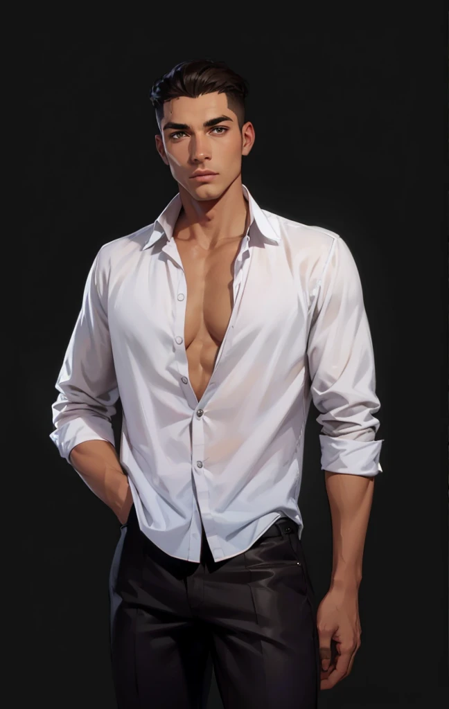 White unbuttoned shirt for men 