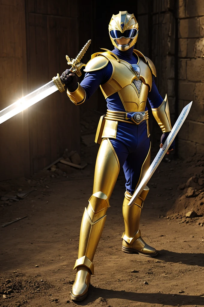 A power ranger with the sondercart sword