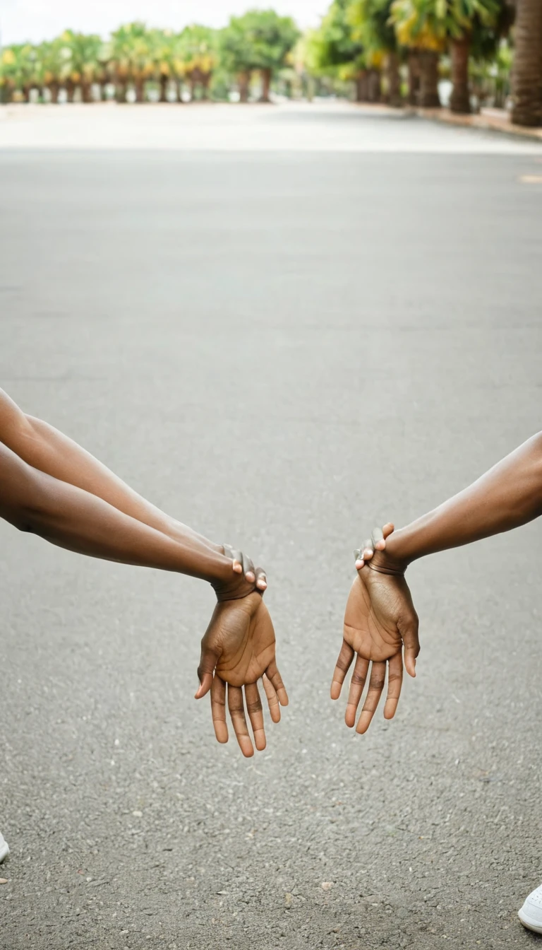 A pair of arms,Brace your palms on the ground