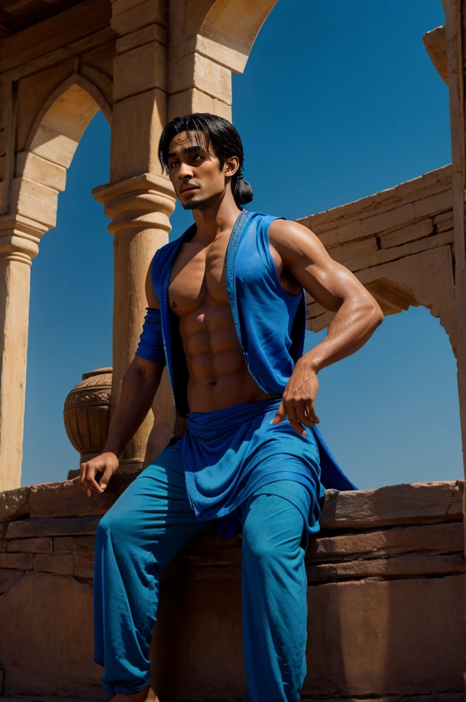 Aladdin with his jinn at the last moment of there life