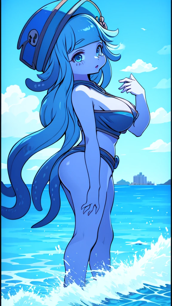 Beach Background,Huge girl,Octopus Girl,Blue Hair,Octopus hair,Tentacle hair,Tentacle Arm,Tentacle hair,Suction Cup Hand,Suction Cup Hand,There are no palms,Brachiopod Arm,Octopus hands,Tentacle arm,Octopus Girl,Giant girl,Giant女孩,cute,Giant女孩,Blue Skin,Blue and white skin,Big breasts,Big Ass,Lower body soaked in the sea,几十米高的Huge girl,Octopus Girl,Giant女孩,Giant,Giant,Giant,Giant,Giant,Seaside background,Town Background,High-rise buildings,Street background,Close-up above the waist