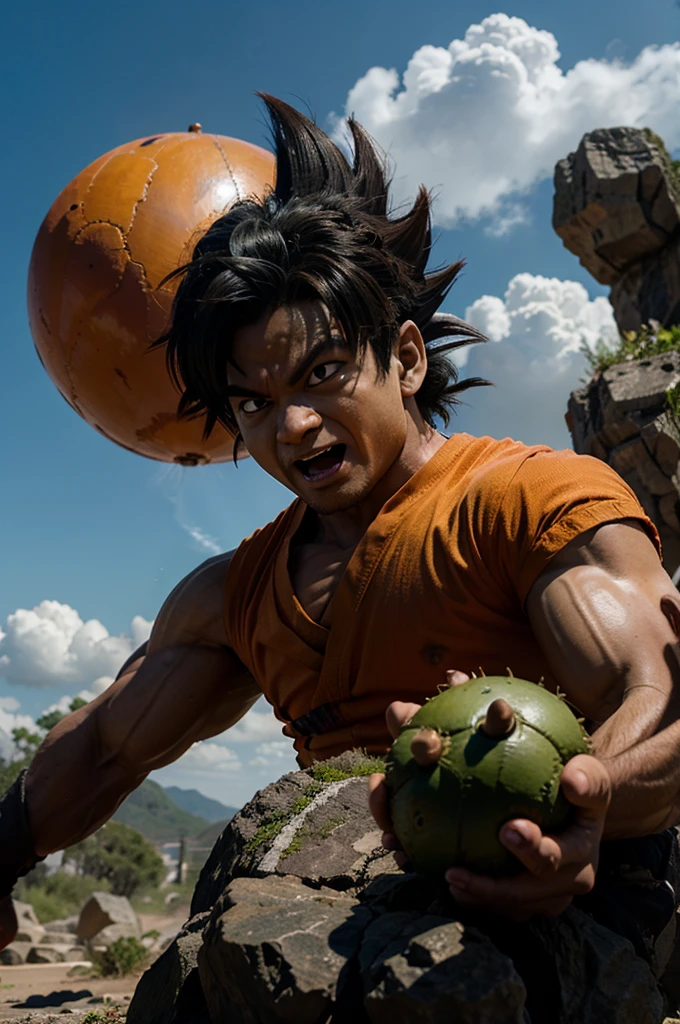 goku dragonball raises the monster hulk