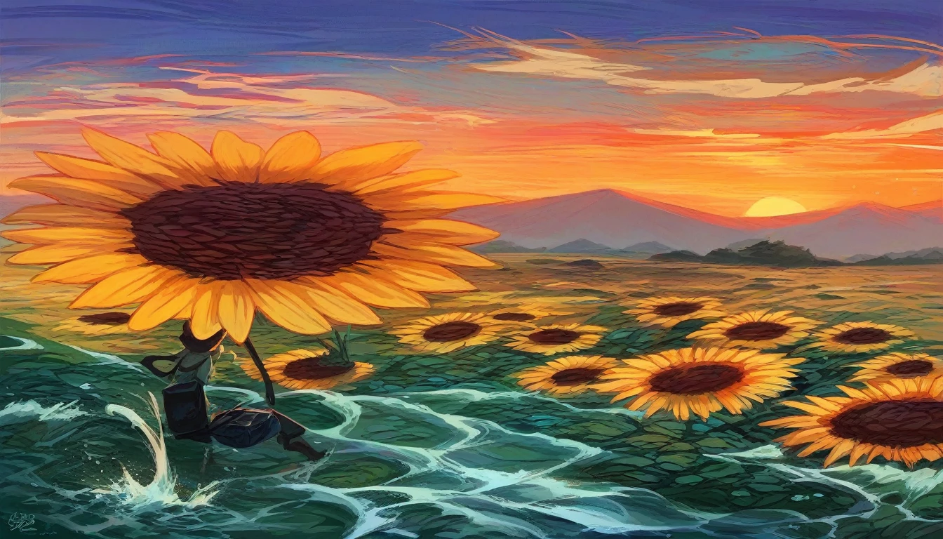 Draw for me a bag of my brand adapted from this image as Girasol
