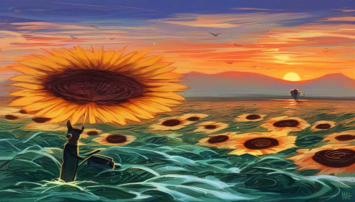 Draw for me a bag of my brand adapted from this image as Girasol