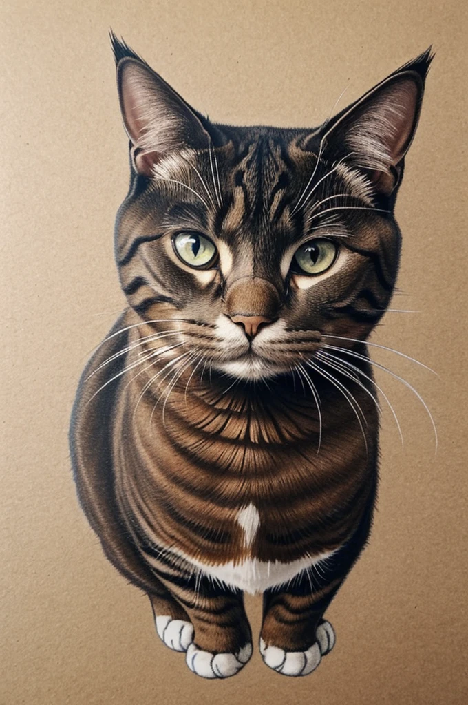 Draw a very muscular cat