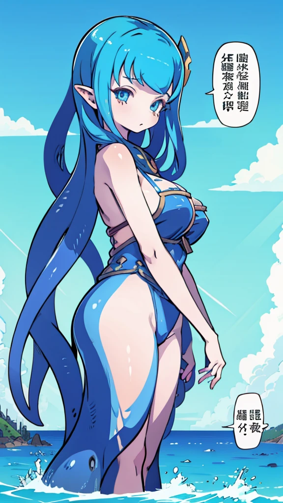 Beach Background,Huge girl,Octopus Girl,Blue Hair,Octopus hair,Tentacle hair,Tentacle Arm,Tentacle hair,Suction Cup Hand,Suction Cup Hand,There are no palms,Brachiopod Arm,Octopus hands,Tentacle arm,Octopus Girl,Giant girl,Giant女孩,cute,Giant女孩,Blue Skin,Blue and white skin,Big breasts,Big Ass,Lower body soaked in the sea,几十米高的Huge girl,Octopus Girl,Giant女孩,Giant,Giant,Giant,Giant,Giant,Seaside background,Town Background,High-rise buildings,Street background,Close-up above the waist
