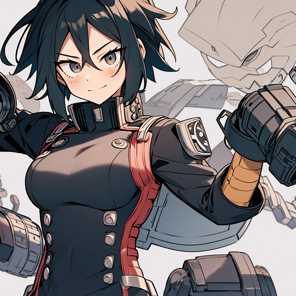 (Boku no hero academia) Girl Black clothes Mechanical arm Muicano