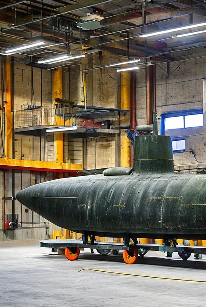A submarine with a large pestle