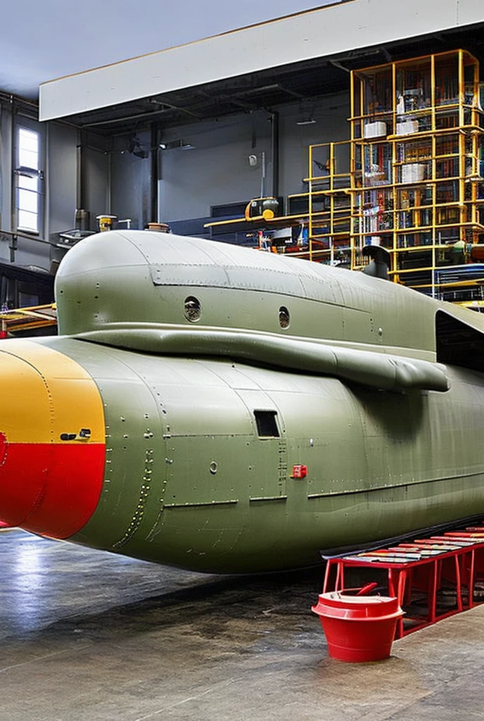 A submarine with a large pestle