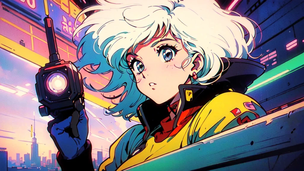 (80's, retro, city pop poster:1.5), (album cover), (masterpiece, best quality), (anime, illustration), (pastel colors:1.4),
best photo pose, dynamic angle,
white hair, side cut, tattoo on temple, solo, perfect detail eyes, delicate face,
high fashion,